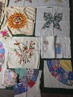 Huge Lot 1930-60s Art Deco Quilt Fabric Blocks Samples Disco Sunbonnet Butterfly