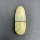 Vintage Travel Sewing Kit Capsule Yellow Green Swirl Thimble Needle Thread
