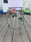 Vintage Metal Pink Rose Vines Plant Stand French Victorian Country Read