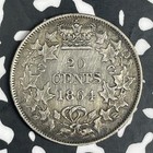 1864 New Brunswick 20 Cents Lot jm0802 Silver  Nice Details  Old Cleaning