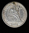 1875 Love Token Engraved Iw Wi Silver Liberty Seated Dime 10c Ten Cents