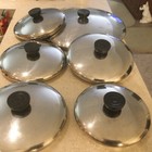 Vtg 1801 Revere Ware Stainless Steel Replacement Lids -5 1 4 6 7  9 12  Freeship