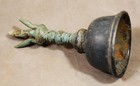 Ancient Khmer Or Javanese Bronze Vajrahanta  ritual Hand Bell  13th - 14th C 