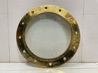 Authentic Brass Fixed Porthole Window  14  Vintage Marine Decor  Nautical Gift