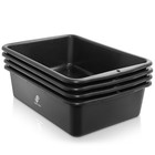 4-pk Commercial Bus Box utility Tub - Plastic Storage Bin Dish Basin  20l Blk