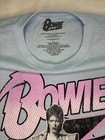 David Bowie Light Blue Graphic T-shirt Pink  bowie  Print Short Sleeve Crew  L