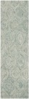Ikat Collection Runner Rug - 2 3  X 6   Ivory   Sea Blue  Handmade Wool  Idea   