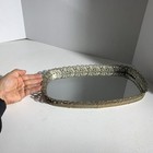 Vintage Gold Tone Filigree Metal Vanity Mirror Dresser Makeup Perfume Tray