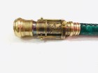Nautical Brass Spy Engraved Telescope Handle With Leather Walking Stick Designer