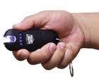 Smart Police Women Mini Stun Gun Flashlight Quick Release Keyring Battery Meter