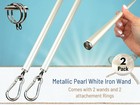 Ooowow 46 Inch 2 Pack Pearl White Iron Curtain Pull Wand - 2 Inches Shy 48 Inch