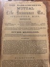 1875 Mass Mutual Life Insurance Ad Springfield Union Almanac
