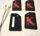 4 New  k  Luggage Tag Suitcase Black red Silicone Bag Tags W cables Id Card