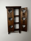 Vintage Wooden Heart Cutout Wall Shelf  With Pegs And Hang Bar Cottagecore