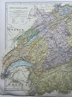 1902 Switzerland Antique Map By G w  Bacon Over 120 Years Old