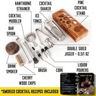 Bartender Kit With Whiskey Smoker - 13 Pcs  Bamboo Stand - Bar Set With Cockt   