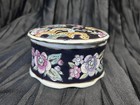 Vintage Chinese Ceramic Trinket Box W  Bird   Flowers - Stamped Numbered