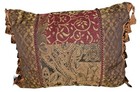  3  Croscill Home Galleria Red gold brown Patchwork Decorative Pillows 