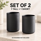 Toothbrush Holder Set Of 2  Ribbed Plastic Bathroom Cups