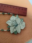 Vintage Lee Sands Inlaid Mop Flower Pearl   Bead Necklace