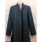 Chicos Blue White Pinstriped Long Sleeve Blazer Jacket Office Work Business 8 10