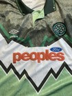 Vintage 1991 Celtic Fc Away Soccer Football Jersey Umbro Peoples Ford Large