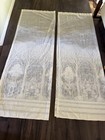 Vtg Set Of 2 Jcpenney Style Lace Curtain Panels 82x58 Rare Cabincore Tree Forest
