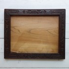 Japan Antique Wood Picture Frame Carved Japanese Designs Label Small 8 25x6 75