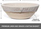 Premium Bread Proofing Set With Acacia Wood - Sourdough Baking Brown 