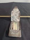 Art Deco Antique Match Safe Tin Rare Toothpick Holder Lithograph 