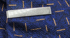 Vintage Anson Tie Bar Clip Clasp Stay Silver Tone Classic Long Wide Smooth