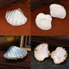 Fashion Pearl Mussel Hinged Trinket Box Wedding Ring Display Holder Gift Decor