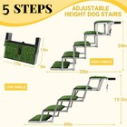 Portable Dog Stairs Folding Ramps 5-steps Non Slip W grass Rug For Car Suv Truck
