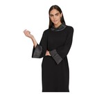 Calvin Klein Women Black Mock Neck Embellished Sheath Dress Long Sleeve Xl