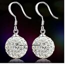 18  Sterling Silver Preciosa Crystal Drop Earrings Pendant Necklace Set Gift Box