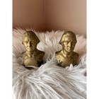 Vintage Antique Cast Iron American Classical George Washington Bookends Pair