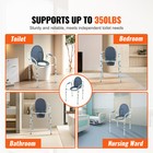 Bedside Commode Chair Wide Seat Adjustable Height 350lb Raised Toilet Potty Seat