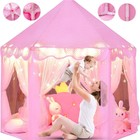 Girls Princess Castle Play Tent Large Indoor Outdoor Kids Playhouse Gift Pink