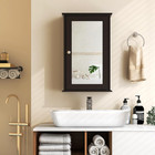 Bathroom Medicine Cabinet With Mirror  Wall Mounted Single Mirror Door Storage C