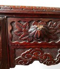 Antique 19th Century Chinese Carved Scholar Desk   Chair Set  Dark Brown Wood