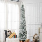 8  Tall Unlit Snow Flocked Artificial Christmas Tree  Green