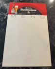 G  Vintage Budweiser Beer Paper Menu Insert Sheet 2-sided Ab Brg Co St  Louis Mo