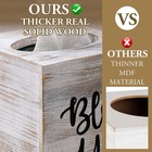 White Washed Solid Wood Square Tissue Box Cover Holder Decorative Tissue