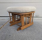 Vintage Oak Wood Gliding Ottoman Footstool Nursery baby rocker Glider Stool D84