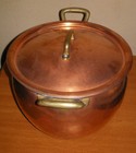 Vintage Ruffoni Historia Hammered Copper   Brass 7 5 Qt Stock Pot Made In Italy