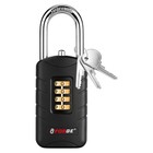 4-digit Combination Padlock With Backup Keys  Short Shackle Black 1 Lock Black