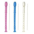 3 Pack 8 Hole Soprano Recorders Descant Flute With Cleaning Blue  Pink  White