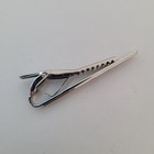 Burberry Silver Tone Tie Bar Clip Rectangle Hallmark Retro Vintage Logo Designer