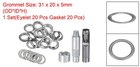 20pcs 20mm Grommet Tool Kit With Hole Punch Grommet Setter Tools Silver Tone