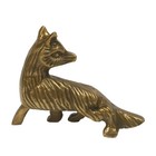 4-1 4  Antiqued Brass Sly Fox Paperweight Tabletop Decor